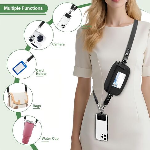 Clip and Go Strap for Phone with Wallet Crossbody Phone Lanyard Adjustable and Detachable RFID Wristlet Wallet in Kuwait