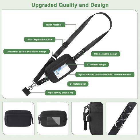 Clip and Go Strap for Phone with Wallet Crossbody Phone Lanyard Adjustable and Detachable RFID Wristlet Wallet in Kuwait