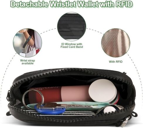 Clip and Go Strap for Phone with Wallet Crossbody Phone Lanyard Adjustable and Detachable RFID Wristlet Wallet in Kuwait