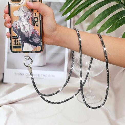 Phone Lanyards Long Neck Strap with Universal Clip High-End Bling Phone Chain for Women Men(Crossbody Style) in Kuwait