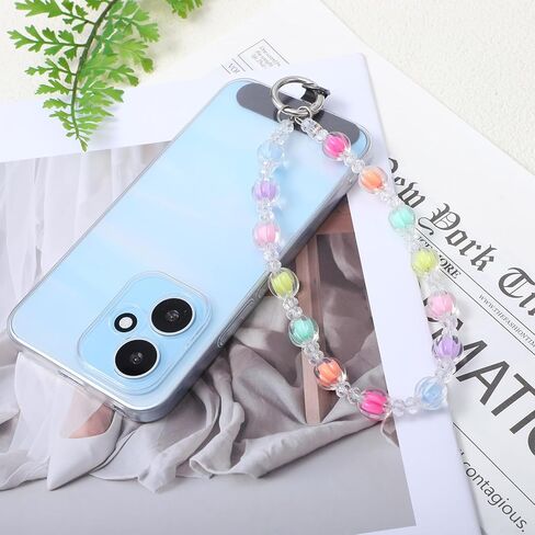 Andibro Colorful Beaded Phone Wrist Strap Lanyard, 7 Color CellPhone Lanyard with Tether Tab Hands-Free Wrist Strap for Phone Case Keychain Bag Charm Women's Gift in Kuwait