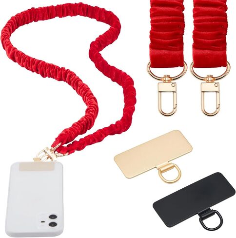Relaxweex Scrunchie Phone Lanyard Crossbody, Anti Theft Cell Phone Neck Strap Stretchy Lanyard for ID Badges Keys Women in Kuwait