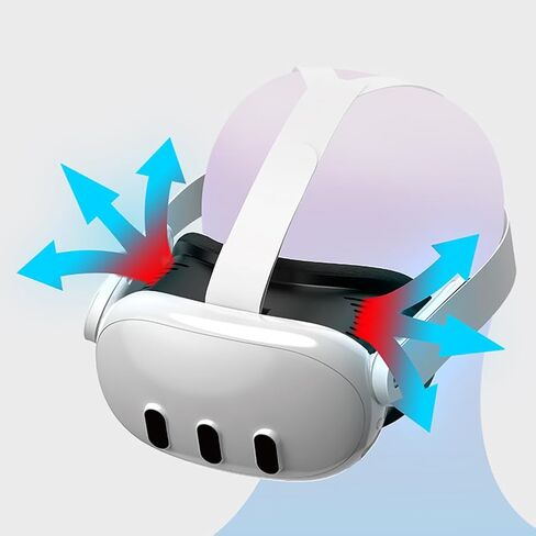 VR Cooling Fan Facial Interface & Face Cover, Rechargeable Radiator with RGB Light, Anti‑Leakage Nose Pad for Meta Quest 3 Accessories in Kuwait