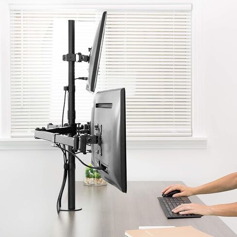 VIVO Quad Monitor 13 to 24 inch LED LCD Clamp-on Desk Mount, 3 Plus 1 Articulating Display Computer Stand, Holds 4 Screens, Max VESA 100x100mm, Adjustable, Home Office Workstation, STAND-V104C in Kuwait