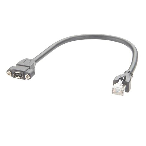 IX مفتاح إلى كابل إيثرنت RJ45 Cat6A بسرعة 10 جيجابت في الثانية محمي IX40G-A-10P-JC(7.0) IX نوع A أنثى إلى RJ45 سلك تركيب لوحة المسمار للكاميرا الصناعية رؤية الآلة الروبوتية (0.3M/0.98FT) in Kuwait