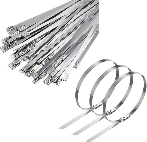 304 Stainless Steel Zip Tie, 100 Pcs 7.8 Inch Silver Zip Ties Non Rusting and Long-lasting for Daily Fastening (M) in Kuwait