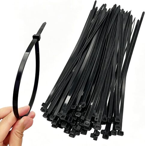 16 Inch Heavy Duty Black Zip Ties 100 Pack, 200 LBS Tensile Strength, 0.54" Width, Self-Locking Large Cable Ties, for Indoor Outdoor in Kuwait