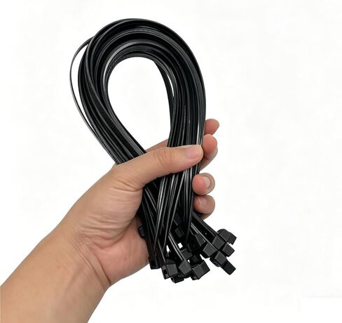 16 Inch Heavy Duty Black Zip Ties 100 Pack, 200 LBS Tensile Strength, 0.54" Width, Self-Locking Large Cable Ties, for Indoor Outdoor in Kuwait