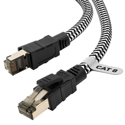 Cat 8 Ethernet Cable 0.5m, 40Gbps 2000MHz High Speed LAN Network Cable, Nylon Braided RJ45 Patch Cord for Gaming, PS5, Modem, Router, Laptop in Kuwait