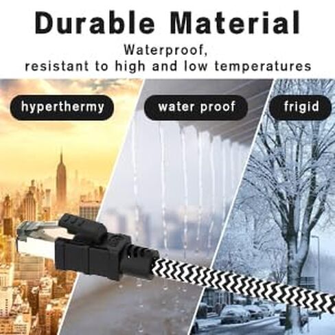 Cat 8 Ethernet Cable 0.5m, 40Gbps 2000MHz High Speed LAN Network Cable, Nylon Braided RJ45 Patch Cord for Gaming, PS5, Modem, Router, Laptop in Kuwait