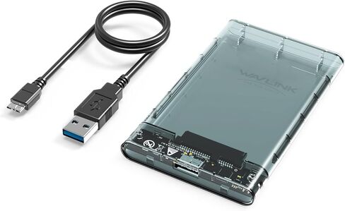 2.5 Inch USB 3.0 Hard Drive Disk HDD External Enclosure Case with USB 3.0 Cable for 9.5mm or 7mm 2.5" SATA HDD and SSD, Tool-Free in Kuwait