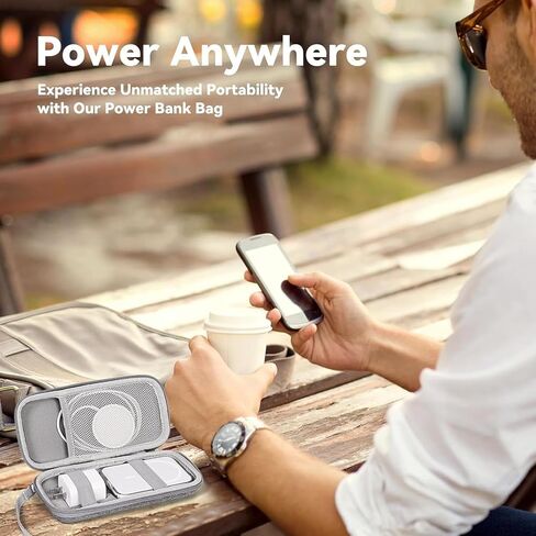 Travel Hard Case Compatible With Mag - Safe Battery Pack Travel Hard Eva Case Extra Mesh Pocket Fits Power Adapte Ios in Kuwait