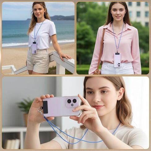 Metal Phone Tether Tabs, 4 Pack Phone Lanyard Tab Cellphone Lanyard Patches Stainless Steel Universal Cellphone Tether Tab for Most Smartphones Phones Lanyards Full Phones Case, Gold Black in Kuwait