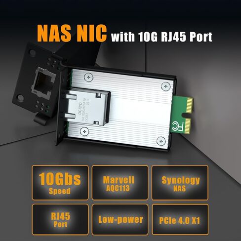 بطاقة شبكة GLOTRENDS ST7479 بسرعة 10 جيجابت في الثانية RJ45 مع وحدة تحكم Marvell AQC113 لـ Synology NAS، نفس عامل الشكل مثل E10G22-T1-Mini in Kuwait