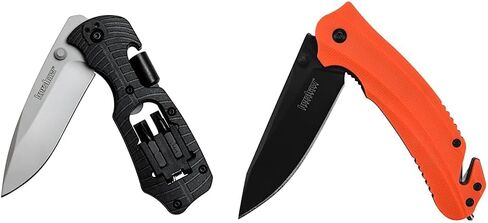 سكين جيب Kershaw Select Fire متعدد الوظائف، مجموعة لقم وسائق مكونة من 4 قطع، شفرة فولاذية 3.4 بوصة 8Cr13MoV، غسالة يدوية قابلة للطي EDC in Kuwait