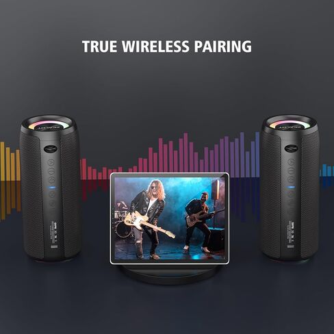 مكبر صوت بلوتوث محمول من ZEALOT، 50 وات بحد أقصى IPX6 مقاوم للماء، إقران TWS، وقت تشغيل 20 ساعة، لاسلكي، صوت كبير وباس عميق، للمنزل/الحفلة/الخارج/الشاطئ، هدايا عيد ميلاد للرجال والنساء in Kuwait