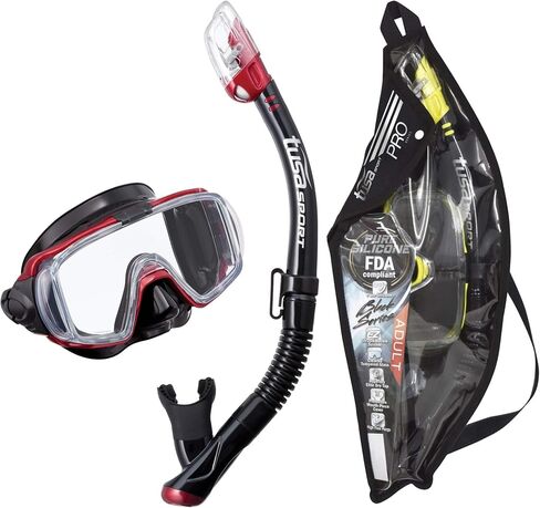 TUSA Sport Adult Visio Tri-Ex Black Series Mask and Dry Snorkel Combo in Saudi Arabia