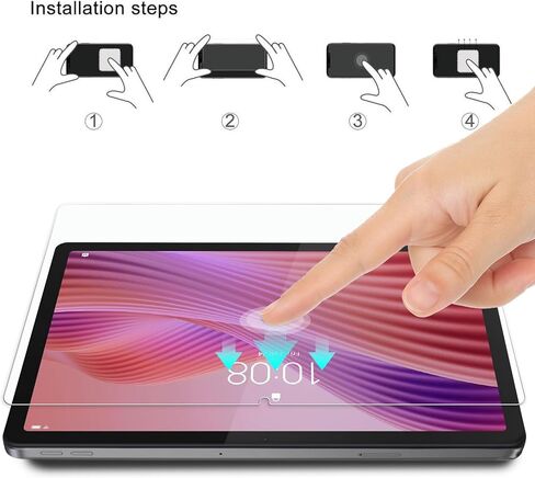 واقي شاشة Bighan مكون من قطعتين متوافق مع Lenovo Tab 2025 10.1 بوصة، طبقة من الزجاج المقوى بصلابة 9H شفافة ومضادة للفقاعات بتغطية كاملة in Kuwait