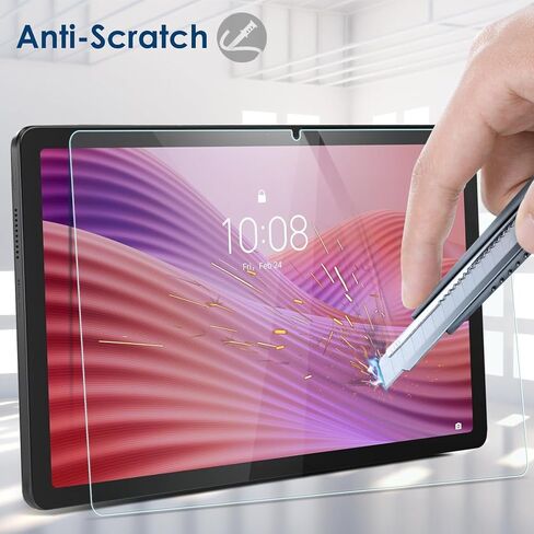 واقي شاشة Bighan مكون من قطعتين متوافق مع Lenovo Tab 2025 10.1 بوصة، طبقة من الزجاج المقوى بصلابة 9H شفافة ومضادة للفقاعات بتغطية كاملة in Kuwait