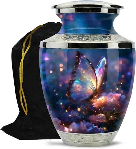 Eiffel Tower Aluminium Cremation Urns Pink Adult Burial Jar Designer Print Funeral Pet Urn for Burial, Niche, or Columbarium Perfect to Honor Your Loved One Urn by ERHA HANDICRAFT in Kuwait