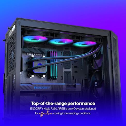 ENDORFY Navis F360 ARGB - مبرد مياه وحدة المعالجة المركزية AIO، مشعاع 360 مم، مضخة PWM، 3X Fluctus 120 PWM ARGB Fans، Intel LGA 1700/1200/115x & AMD AM5/AM4 in Kuwait