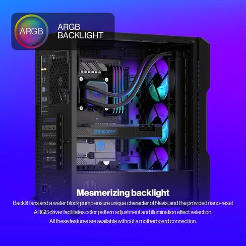 ENDORFY Navis F360 ARGB - مبرد مياه وحدة المعالجة المركزية AIO، مشعاع 360 مم، مضخة PWM، 3X Fluctus 120 PWM ARGB Fans، Intel LGA 1700/1200/115x & AMD AM5/AM4 in Kuwait