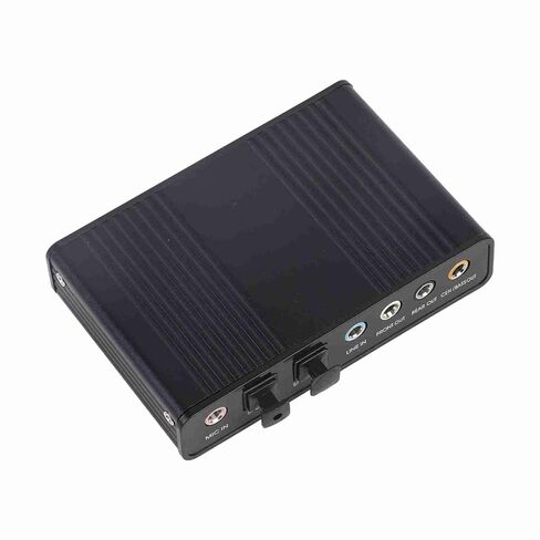 بطاقة صوت خارجية Pomya USB 2.0، محول محيطي 6 قنوات 5.1 مع مخرج صوت SPDIF بصري رقمي للكمبيوتر الشخصي والكمبيوتر المحمول والكمبيوتر المكتبي والبث المباشر in Kuwait