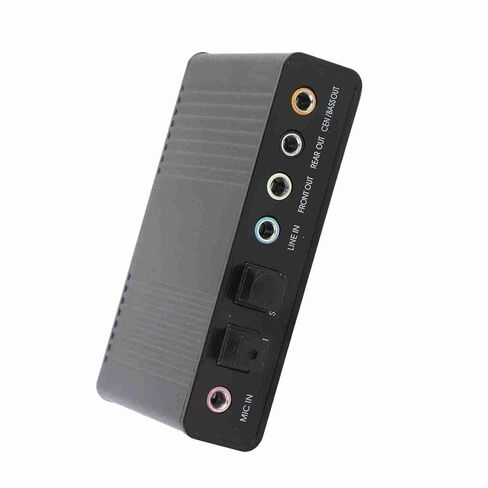 بطاقة صوت خارجية Pomya USB 2.0، محول محيطي 6 قنوات 5.1 مع مخرج صوت SPDIF بصري رقمي للكمبيوتر الشخصي والكمبيوتر المحمول والكمبيوتر المكتبي والبث المباشر in Kuwait
