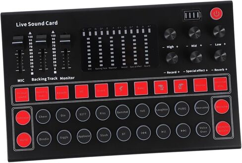 NUOBESTY Portable Voice Changer Live Sound Card with Built Dsp Chip Low Latency Audio Mixer for Gaming and Streaming Plug and Play Computer Soundboard with Stereo Effect and Stable in Kuwait