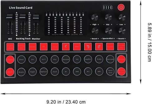 NUOBESTY Portable Voice Changer Live Sound Card with Built Dsp Chip Low Latency Audio Mixer for Gaming and Streaming Plug and Play Computer Soundboard with Stereo Effect and Stable in Kuwait