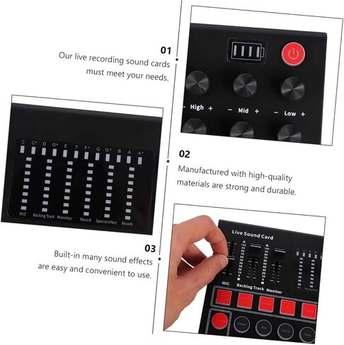 NUOBESTY Portable Voice Changer Live Sound Card with Built Dsp Chip Low Latency Audio Mixer for Gaming and Streaming Plug and Play Computer Soundboard with Stereo Effect and Stable in Kuwait
