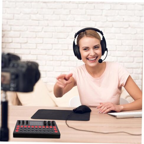 NUOBESTY Portable Voice Changer Live Sound Card with Built Dsp Chip Low Latency Audio Mixer for Gaming and Streaming Plug and Play Computer Soundboard with Stereo Effect and Stable in Kuwait