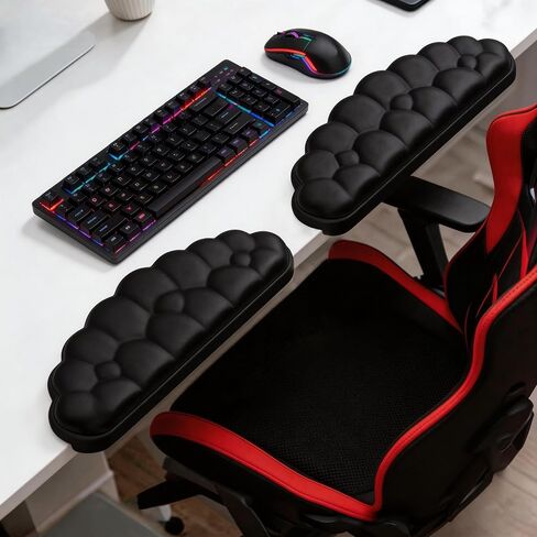 L-Shaped Desk Edge Elbow Cushion,Memory Foam Elbow Support Padding with Non-Slip Base,Ergonomic Elbow Pad & Arm Rest for Palm, 2 Pcs Elbow Rest Separate Design for Office Home (Black) in Saudi Arabia