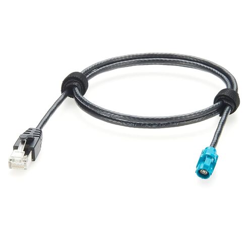 Rosenberger E6K10A-1BZZ5-Z H-MTD إلى RJ45 Cat6A كابل إيثرنت للسيارات 1 جيجابت في الثانية 100/1000BASE-T1 حزام محمي لـ ADAS، المعلومات والترفيه، كاميرا السيارة، الملاحة GPS، تشخيص المركبات (1M/3.28FT) in Kuwait