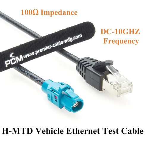 Rosenberger E6K10A-1BZZ5-Z H-MTD إلى RJ45 Cat6A كابل إيثرنت للسيارات 1 جيجابت في الثانية 100/1000BASE-T1 حزام محمي لـ ADAS، المعلومات والترفيه، كاميرا السيارة، الملاحة GPS، تشخيص المركبات (1M/3.28FT) in Kuwait