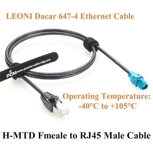 Rosenberger E6K10A-1BZZ5-Z H-MTD إلى RJ45 Cat6A كابل إيثرنت للسيارات 1 جيجابت في الثانية 100/1000BASE-T1 حزام محمي لـ ADAS، المعلومات والترفيه، كاميرا السيارة، الملاحة GPS، تشخيص المركبات (1M/3.28FT) in Kuwait