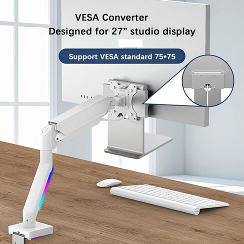 Vesa 75mm Monitor Arm Mounting Kit Vesa Converter for 27 Inch Studio Display Monitor Aviation Aluminum Alloy is Strong and Durable in Kuwait