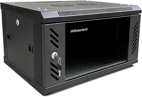6U Industrial-Grade Locking Wall Mount Server Cabinet, 3 Lockable Doors 17.7" Depth Enclosure, 360° Cooling Ventilated Heavy Duty Rack for 19" IT A/V Network Home Office Gaming Homelab in Kuwait