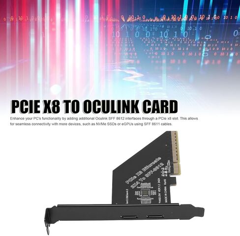 بطاقة محول Diyeeni PCIe x8 إلى Oculink SFF 8612 PCIe 4.0 128 GTs 8 Lane محول GPU خارجي eGPU NVMe SSD مع التوصيل والتشغيل لا حاجة إلى برامج تشغيل لنظام التشغيل Wins 10 11 OS in Kuwait