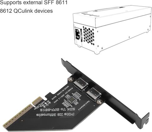 بطاقة محول Diyeeni PCIe x8 إلى Oculink SFF 8612 PCIe 4.0 128 GTs 8 Lane محول GPU خارجي eGPU NVMe SSD مع التوصيل والتشغيل لا حاجة إلى برامج تشغيل لنظام التشغيل Wins 10 11 OS in Kuwait