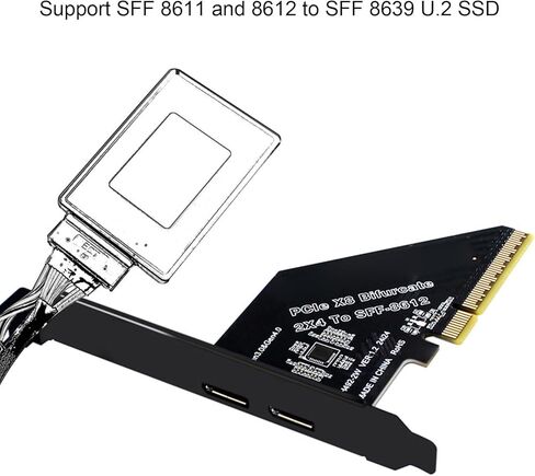 بطاقة محول Diyeeni PCIe x8 إلى Oculink SFF 8612 PCIe 4.0 128 GTs 8 Lane محول GPU خارجي eGPU NVMe SSD مع التوصيل والتشغيل لا حاجة إلى برامج تشغيل لنظام التشغيل Wins 10 11 OS in Kuwait