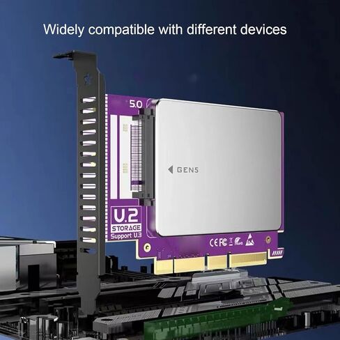 محول Diyeeni PCIe5.0 إلى U.2 U.3 PCIe x16 إلى .2 .3 محول M. PCIe NVMe .2 محول مع سرعة نقل لترقية محرك SSD NVMe in Kuwait