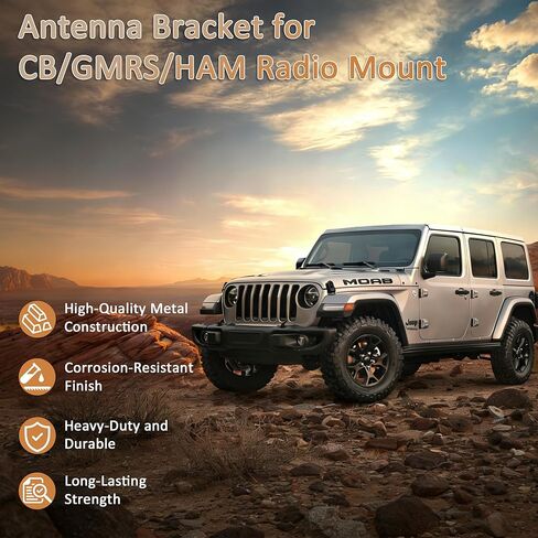 دعامة هوائي جانبية للسائق لحامل راديو CB/GMRS/HAM، متوافق مع Jeep Wrangler JL/JLU & Gladiator JT، Unlimited Sport، Sahara، Rubicon، 4xe (2018-2024) in Kuwait
