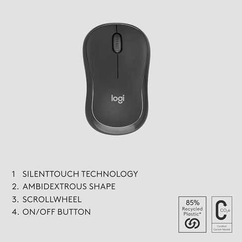 Logitech MK370 Combo for Business, Wireless Full-Size Keyboard and Wireless Mouse, Secure Logi Bolt USB Receiver, Bluetooth, Globally Certified Windows/Mac/Chrome, Linux - Graphite (Renewed) in Kuwait