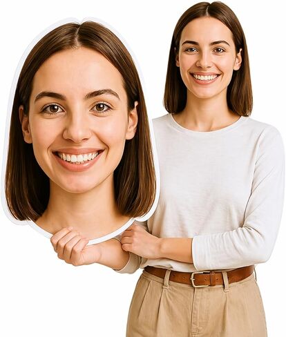 قواطع رأس كبيرة مخصصة - علامات وجه الدهون المخصصة ، قواطع من الورق المقوى الملموسة ، قواطع رأس مخصصة على coroplast ، تصل إلى 36 "، 4 ، مثالية للحفلات والأحداث (2025 كبيرة) in Kuwait