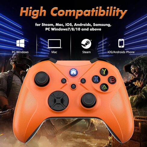 وحدة تحكم لاسلكية بديلة من Gamrombo لأجهزة Xbox One وXbox One X/One S/Xbox Series S/X، مع مقبس صوت/ماكرو/تيربو/اهتزاز مزدوج - تحتاج إلى الترقية (برتقالي) in Kuwait