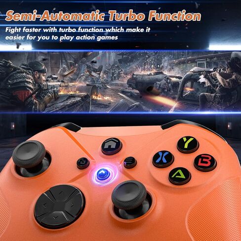 وحدة تحكم لاسلكية بديلة من Gamrombo لأجهزة Xbox One وXbox One X/One S/Xbox Series S/X، مع مقبس صوت/ماكرو/تيربو/اهتزاز مزدوج - تحتاج إلى الترقية (برتقالي) in Kuwait