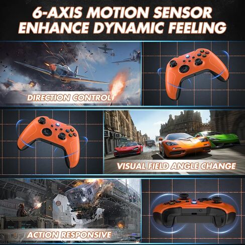 وحدة تحكم لاسلكية بديلة من Gamrombo لأجهزة Xbox One وXbox One X/One S/Xbox Series S/X، مع مقبس صوت/ماكرو/تيربو/اهتزاز مزدوج - تحتاج إلى الترقية (برتقالي) in Kuwait
