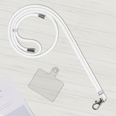 Phone Lanyard + Wrist Strap, 1PCS Adjustable Length Cell Phone Lanyard with 1Tether Tabs for iPhone,Smartphones white in Kuwait