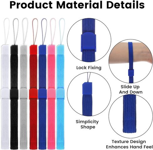Larrel Adjustable Wrist Strap Lanyards, 7 Pack 7 Colours Replacement Wrist Straps Keychain Lanyard Compatible with Gaming Controllers, Smartphones, Ideal for Travel, Outdoor Adventures in Kuwait